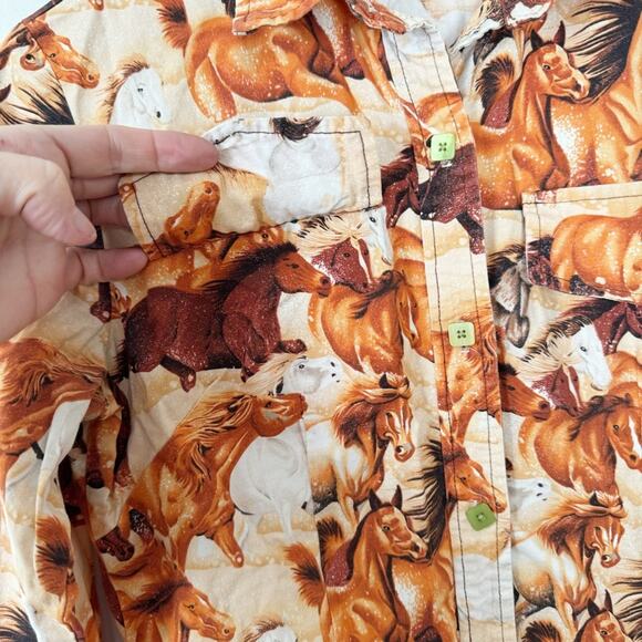 Rare Vintage 90s Anthropologie Wild Horse Blouse Western Cowgirl Shirt S - Picture 4 of 9